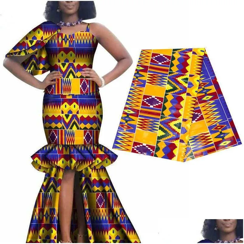Fabric And Sewing Africa Ankara Kente Batik Fabric Real Wax Pagne 100% Cotton Quality African Starched Tissu Sewing For Dress Crafts D Dhyke