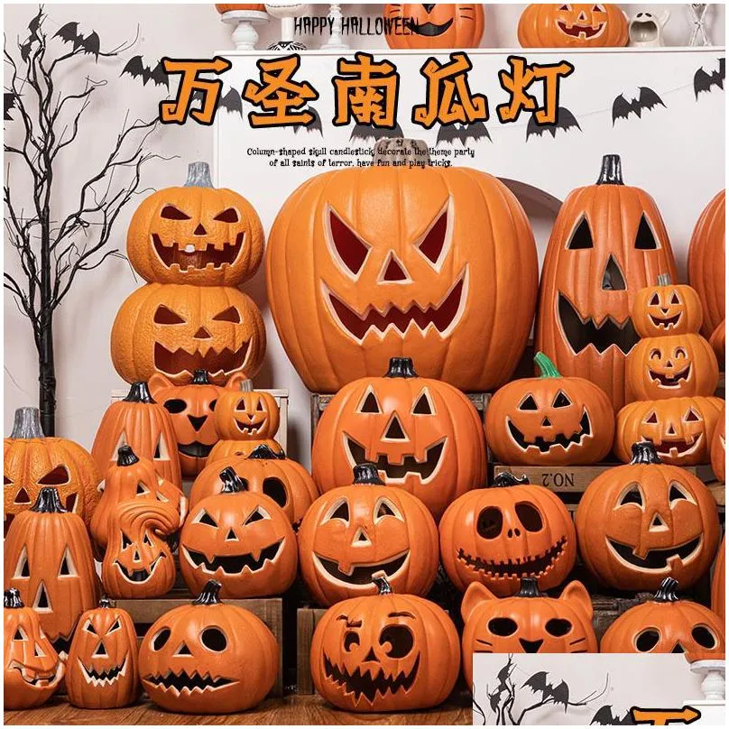 Other Festive & Party Supplies Other Festive Party Supplies Halloween Jack-O-Lantern Pumpkin Led Light Lamp C 220823 Drop Delivery Hom Dhjfr