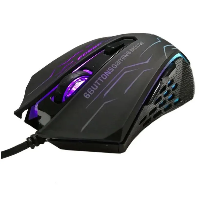 Mice FORKA Silent Click USB Wired Gaming Mouse 6 Buttons 3200DPI Mute Optical Computer Mouse Gamer Mice for PC Laptop Notebook Game