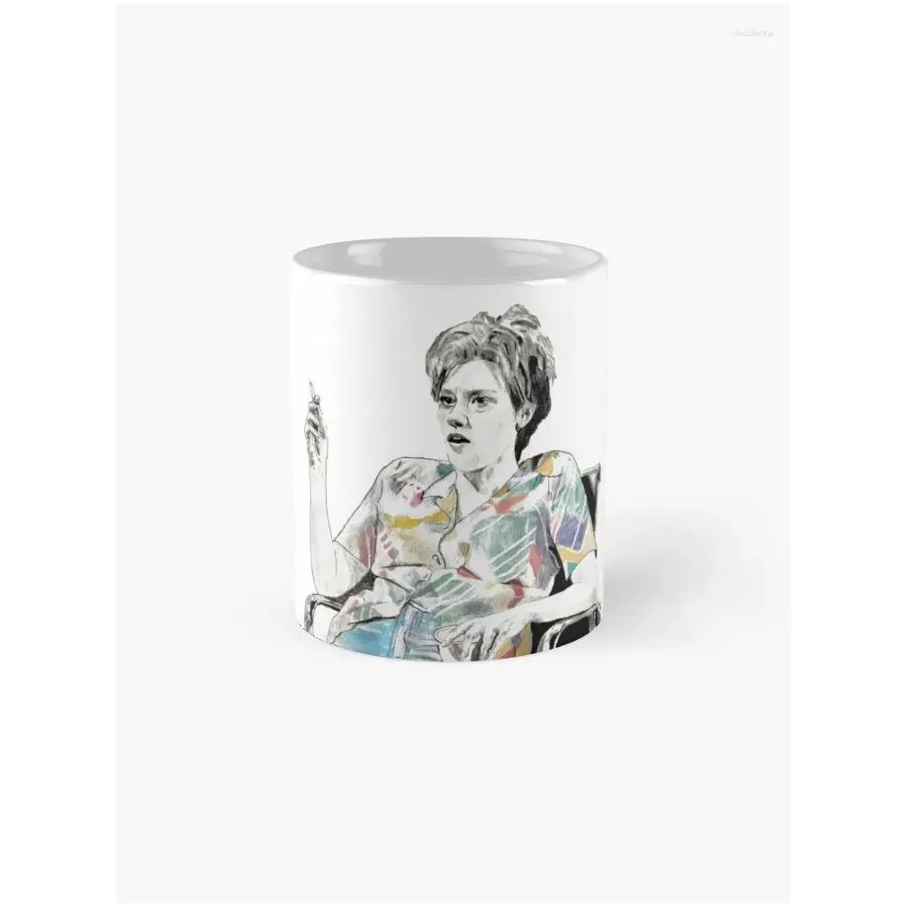 Mugs MS. RAFFERTY/ KATE MCKINNON - Graphite & Acrylic DrawingCoffee Mug Thermo Cup For Coffee Aesthetic Cups