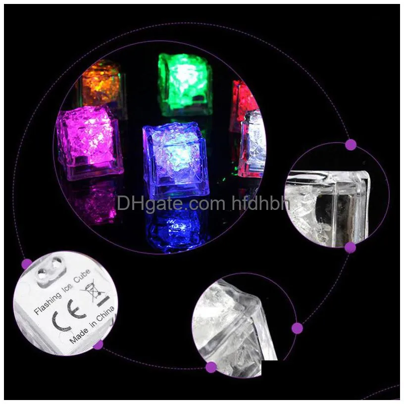 wine bar club ice cubes led glowing light up ice cubes slow flashing color changing cup light without switch wedding party