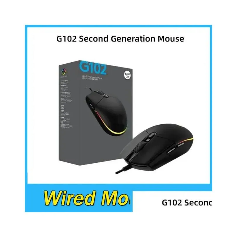 Mice G102 Second Generation Wired Mouse E-Sports Games Business Office RGB Luminous Mice Suitable For Notebook Computer Peripherals