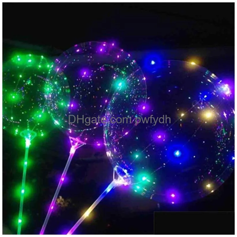 garden lights bobo balloons party decoration shine toys flash led light transparent balloon toy light-up landscape path yard outdoor lamps sale