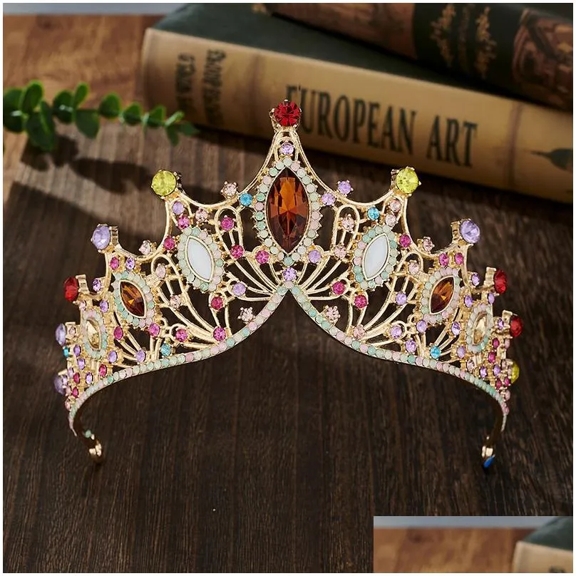 Baroque Luxury Atmosphere Alloy Crown Party Princess Dress Accessories