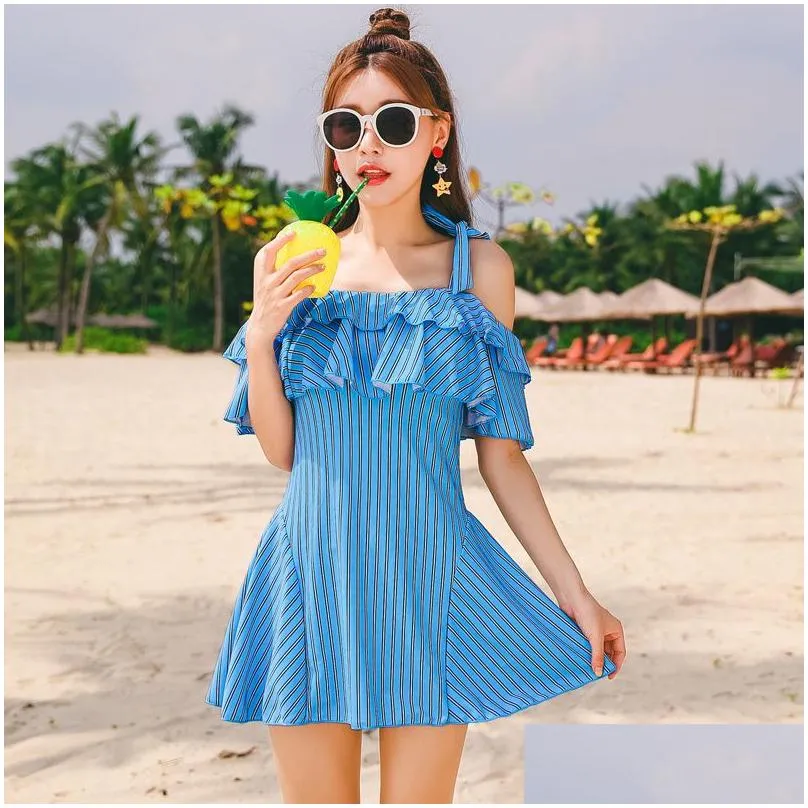 Women Summer Dress Ruffle Plus Size Sleeve Off Shoulder Slash Neck Beach Dress Elegant Wide Strappy Dresses