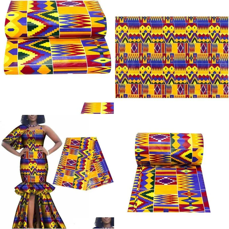 Fabric And Sewing Africa Ankara Kente Batik Fabric Real Wax Pagne 100% Cotton Quality African Starched Tissu Sewing For Dress Crafts D Dhyke