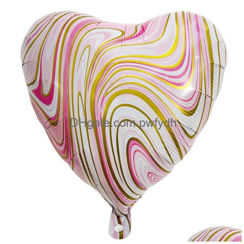 18inch agate foil balloon party decoration painting marble ball colorful cloud aluminum inflatable balloons wedding xmas decor baby shower birthday