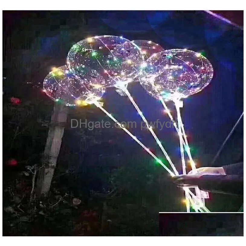  led lights balloons night lighting bobo ball festival decoration balloon wedding decorative bright lighter balloons with stick
