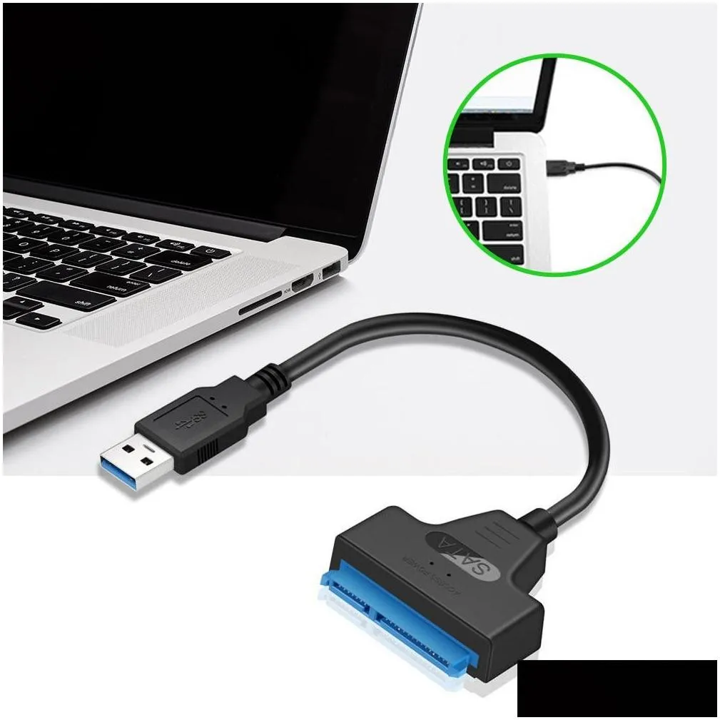 USB 3.0 to SATA Adapter Cable Converter for 2.5 inch SSD/HDD Support UASP High Speed Data Transmission