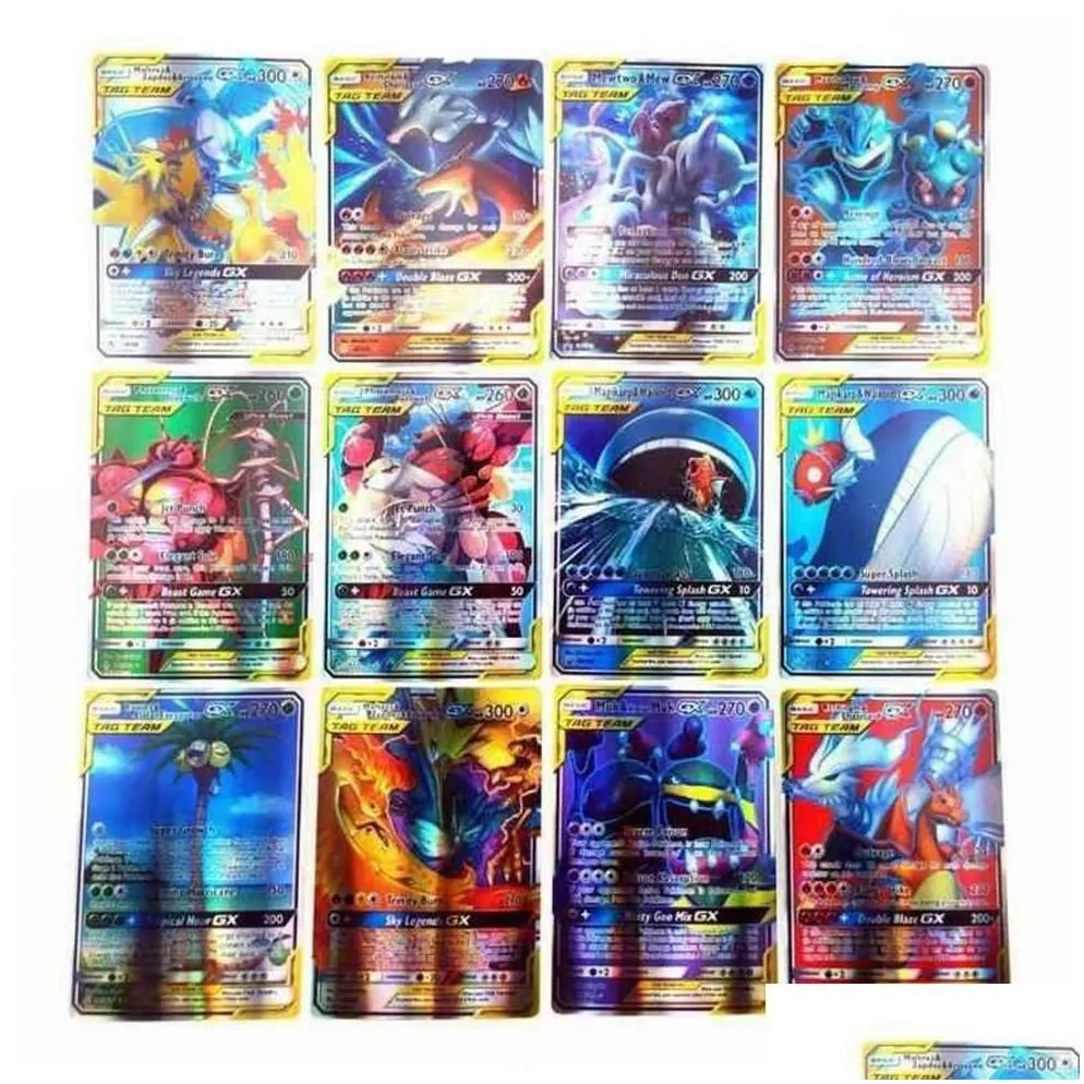 card games 100pc 1 pack flash pokmon collection board game random gifts for children y1212270j drop delivery toys puz dhtz7