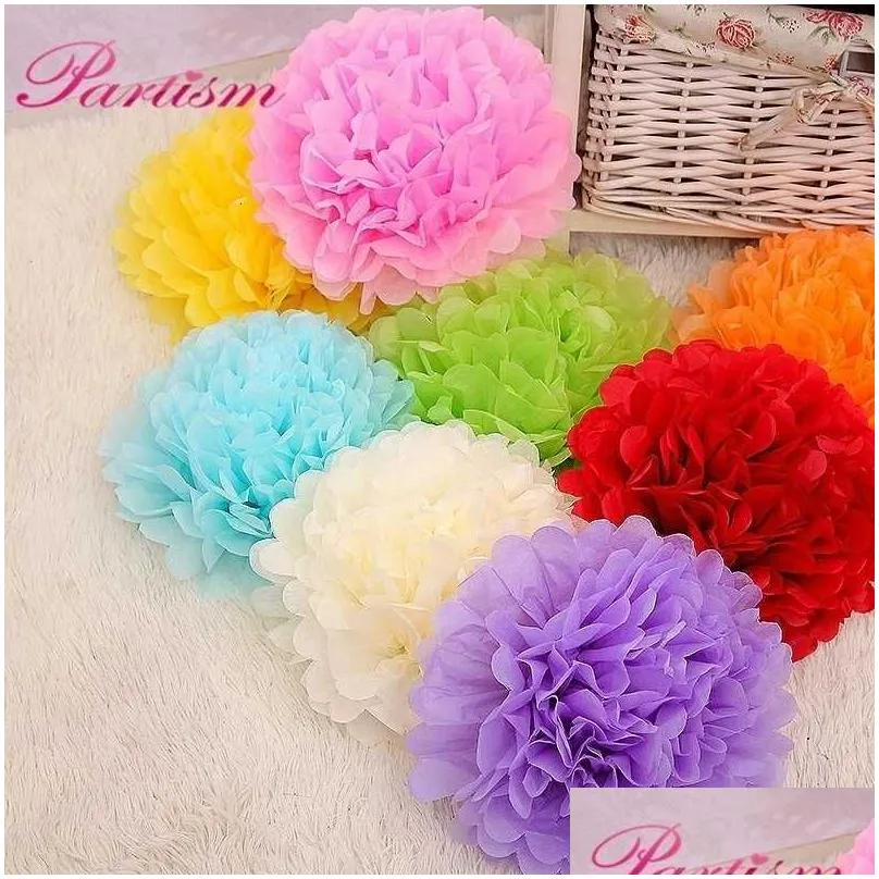 Decorative Flowers & Wreaths 20Pcs 6 15Cm Tissue Paper Pompoms Wedding Decorative Props Mix Color Balls Party Home Decoration T191029 Dhzs1