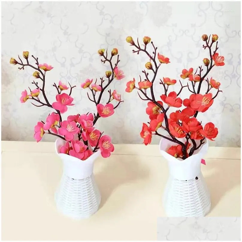 Decorative Flowers Simulated Wintersweet Artificial Bouquets Home Garden Party Decorations Pography Props DIY Wedding Flower