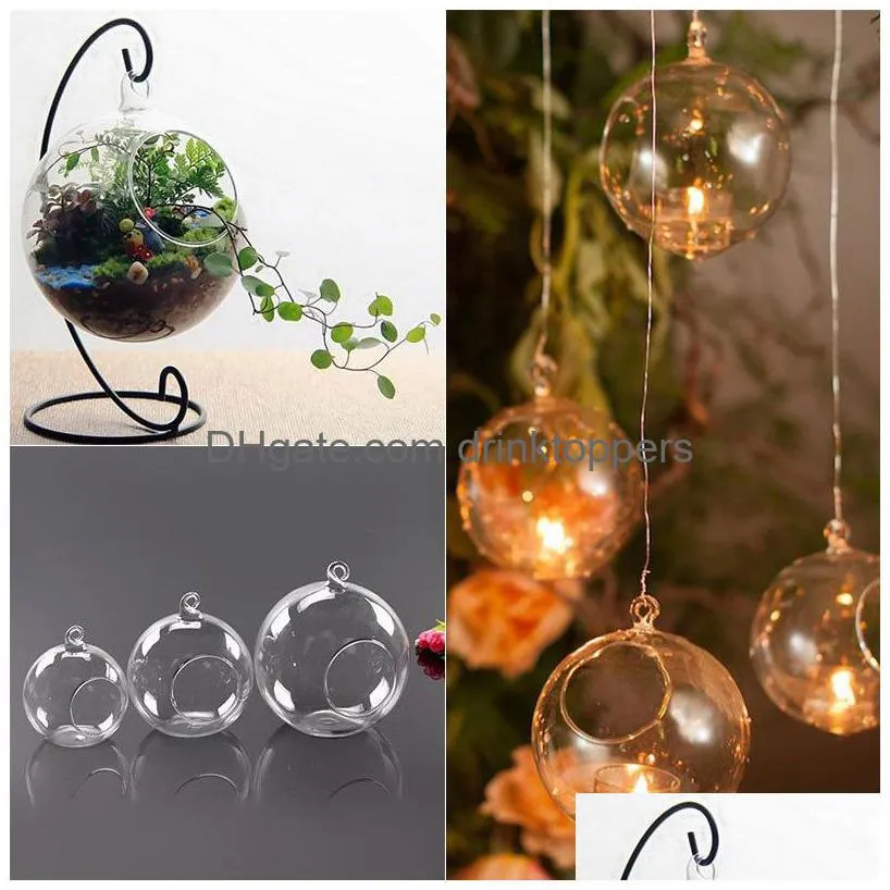 candle holders 8pcs 68cm glass holder hanging tealight 681012cm globes terrarium wedding stick vase home bar decor 230403