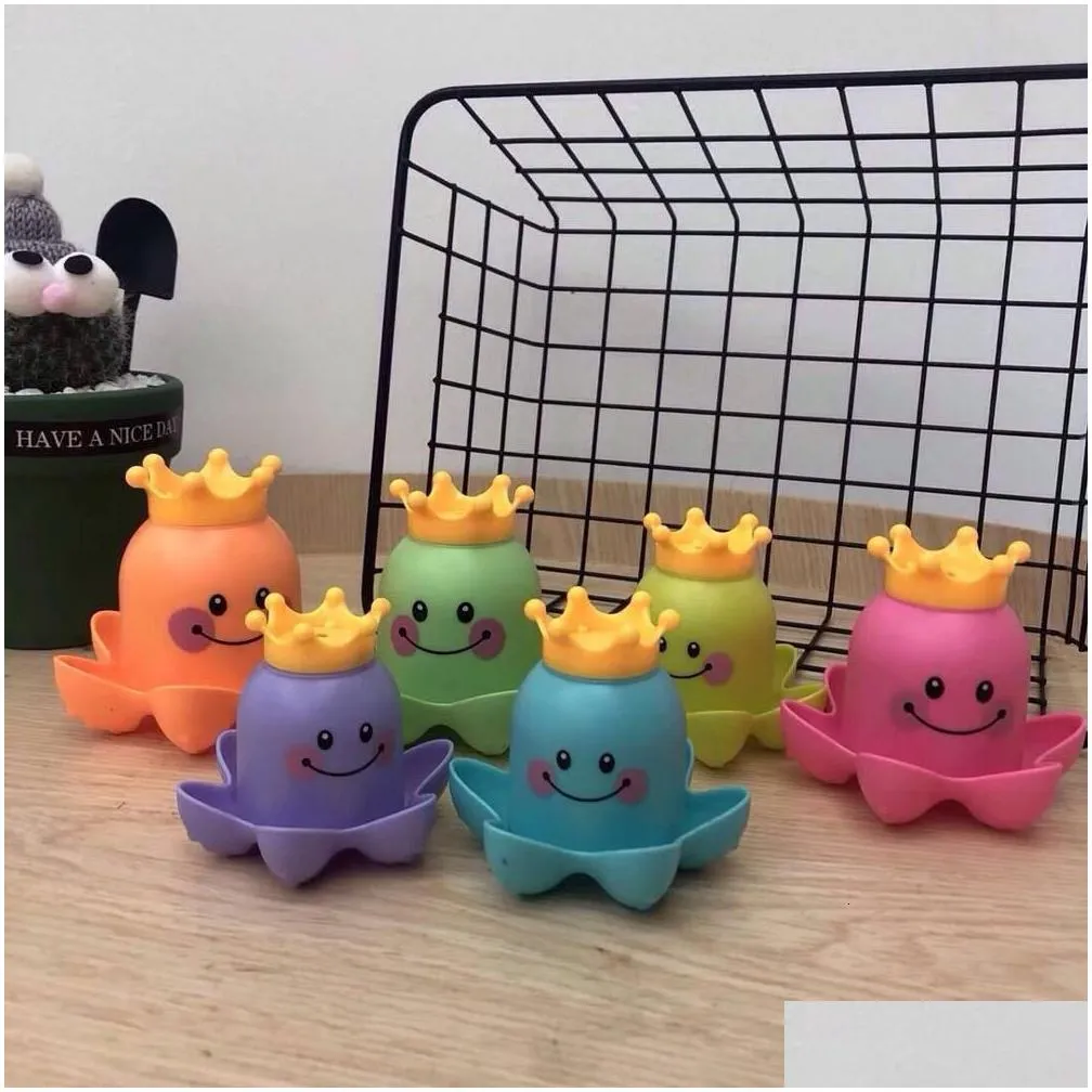 Bath Toys 1Pcs Kids Ocean Life octopus Stacking Cups Toy Children Play Educational Cute Cartoon room Beach 221118