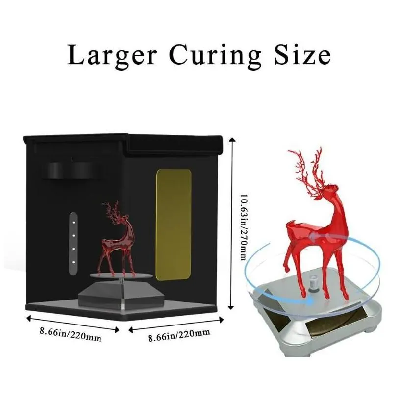 Printers Uv Resin Curing Hine For Sla Dlp Lcd 3D Printer Solidify 405Nm Led Light Foldable Boxprinters Roge22 Drop Delivery Computers