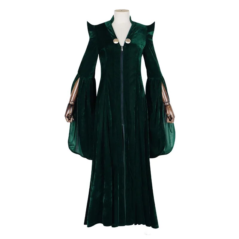 Magic college professor Minerva McGonagall Cosplay Costume Dress Green Cape Velvet Role Play Cloak Halloween Carnival Costume