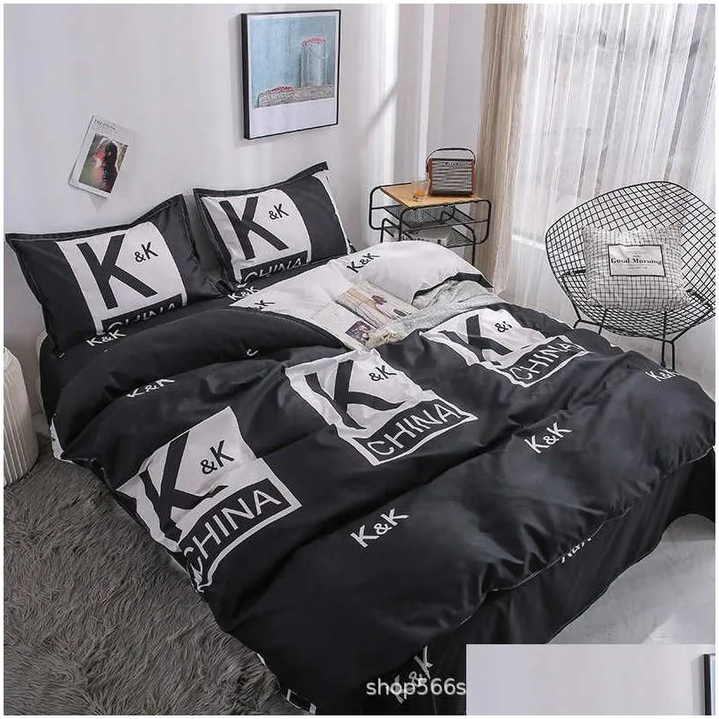 Bedding Sets Fashion Simple Style Home Bedding Sets Duvet Er Flat Sheet Sheets Winter Fl King Queen Set With Different Color 210727 Dr Dhlsi