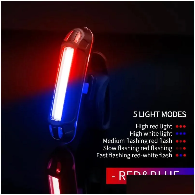 Bike Lights Waterproof Light USB Rechargeable Mountain Cycling LED Front Back Rear Tail Safety Warning Bicycle LampBike
