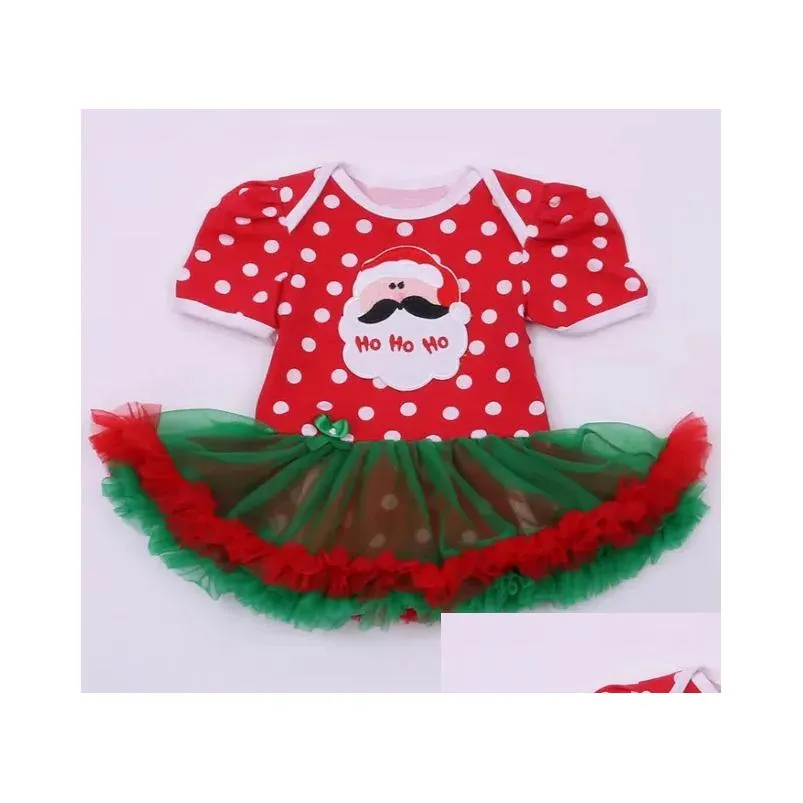 Sets Baby Year Winter Girl Rompers Dress Santa Snowman Reindeer Children Clothing Christmas Costume Outfits Kids Ball Party Wear