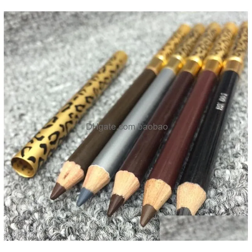 waterproof eyebrow pencil with brush make up leopard eyeliner maquiagem 5 colors shadow to eyebrow metal makeup tool9581837