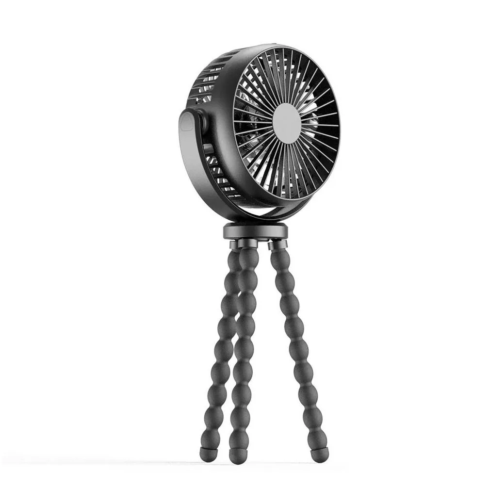 Handheld Fan with Flexible Tripod Clip on Mini Portable Type C Fan Rechargeable Battery Operated Cooling Fans for Bed, Car Seat, Travel,