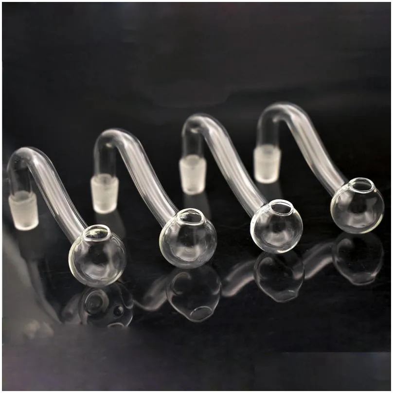 Cheapest Bent Male Female Glass Oil Burner Pipe with 10mm 14mm 18mm Thick Pyrex Water Tobacco Hand Pipes Bubbler for Bong Hookahs Ash Catcher Smoking