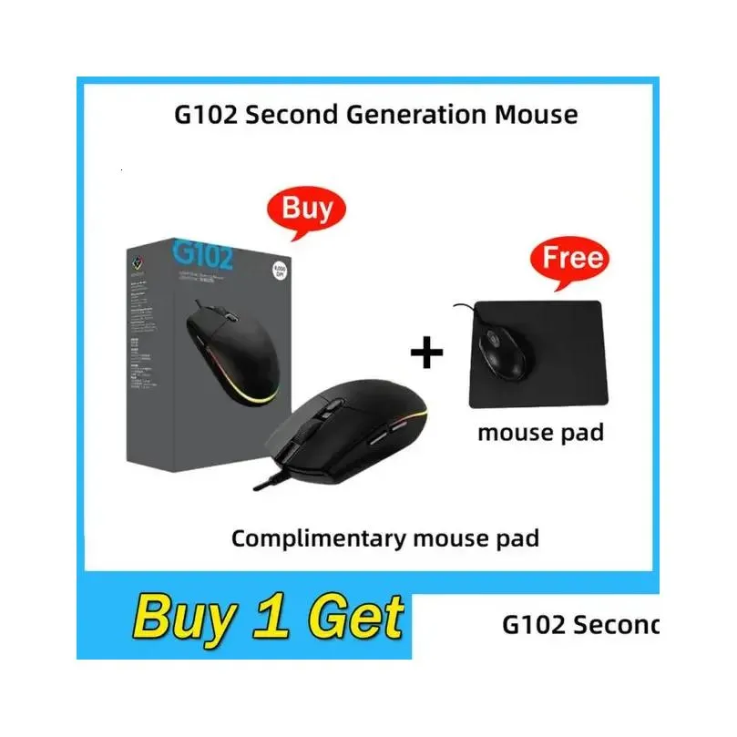 Mice G102 Second Generation Wired Mouse E-Sports Games Business Office RGB Luminous Mice Suitable For Notebook Computer Peripherals