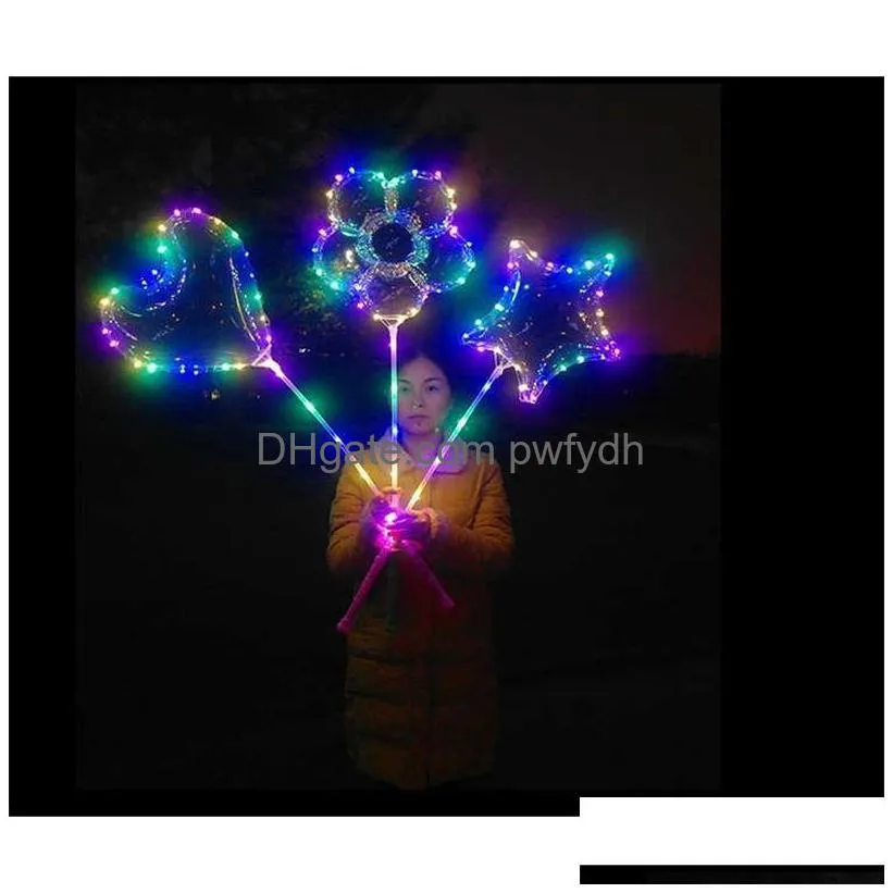 garden lights bobo balloons party decoration shine toys flash led light transparent balloon toy light-up landscape path yard outdoor lamps sale