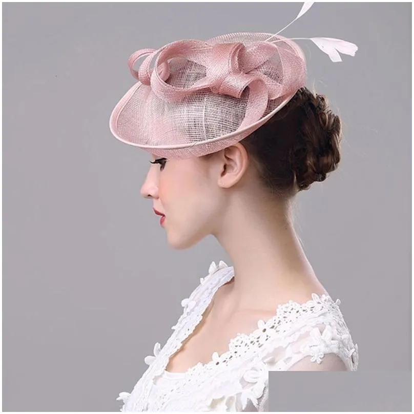 Party Hats Fashion Elegant Feather Mesh Bridal Wedding Party Hats/Fascinators For Woman Vintage Headdress Decoration Sh190923 Drop Del Dhizb