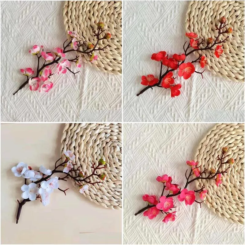 Decorative Flowers Simulated Wintersweet Artificial Bouquets Home Garden Party Decorations Pography Props DIY Wedding Flower