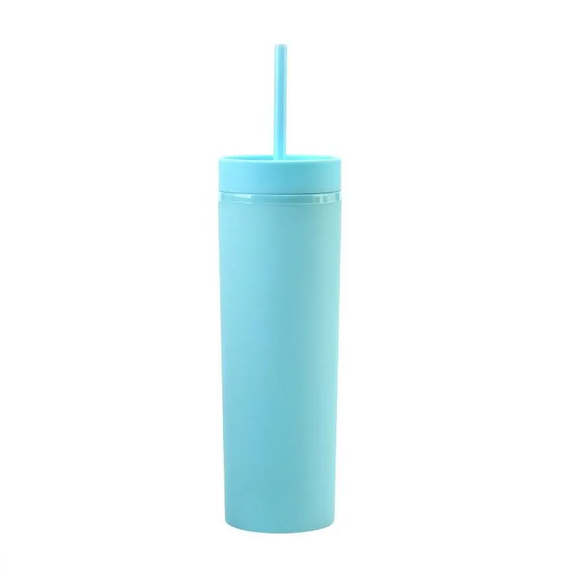 17 colors! 16oz Acrylic Skinny Tumblers Matte Colored Acrylic Tumblers with Lids and Corlorful Straws Double Wall Plastic Tumblers With FREE Straw Reusable