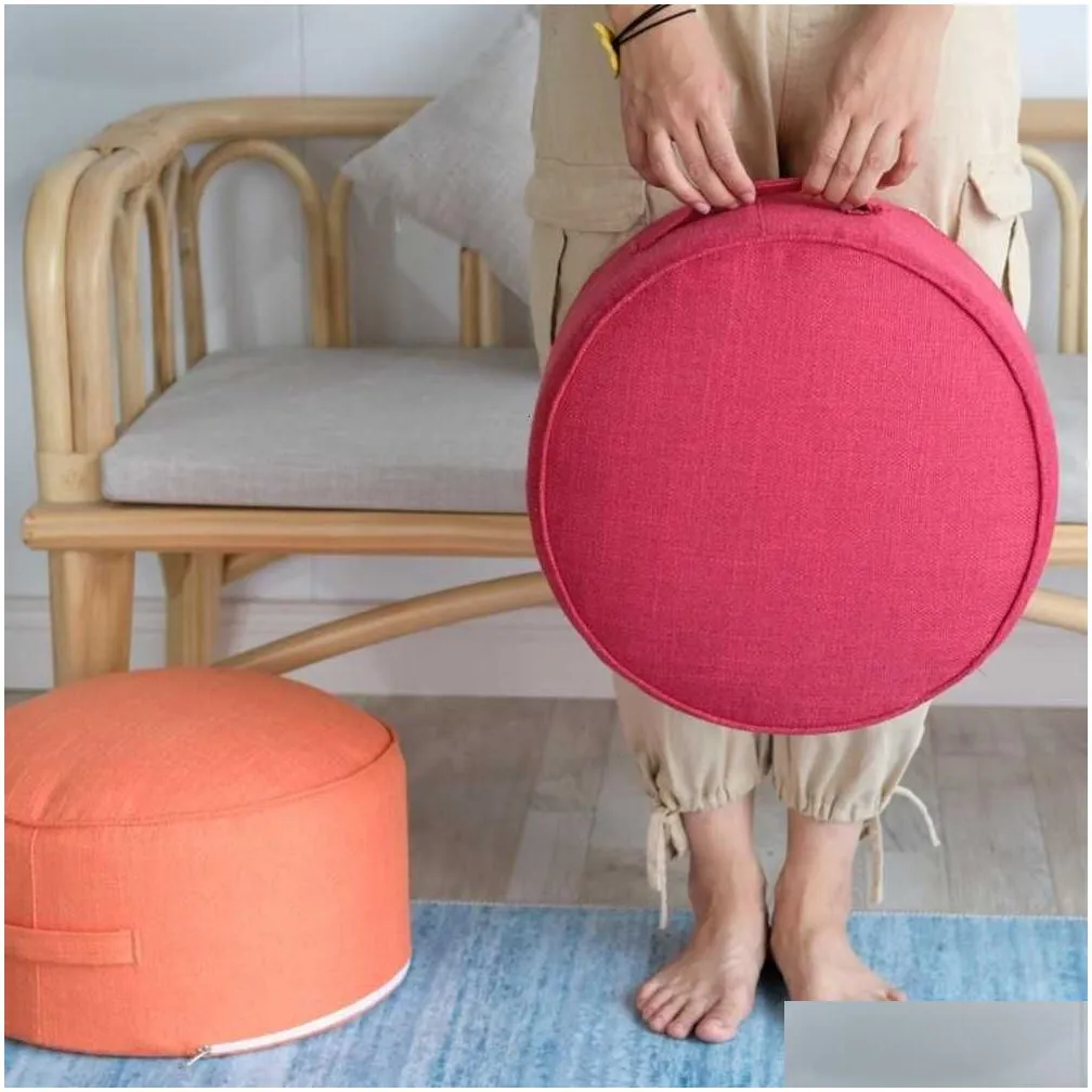 Cushion/Decorative Pillow Design Round High Strength Sponge Seat Cushion Tatami Meditation Yoga Mat Chair Cushions Hap-Deer Sh190925 D Dh59Q
