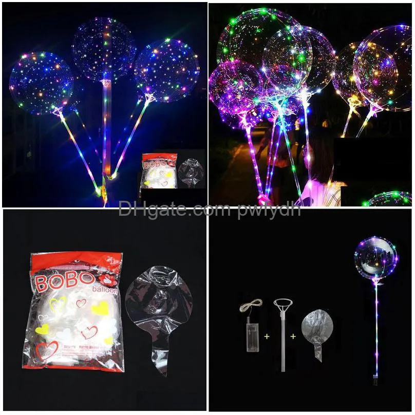 party decor led bobo balloon dont need stretch with 70cm stick  string light christmas halloween birthday