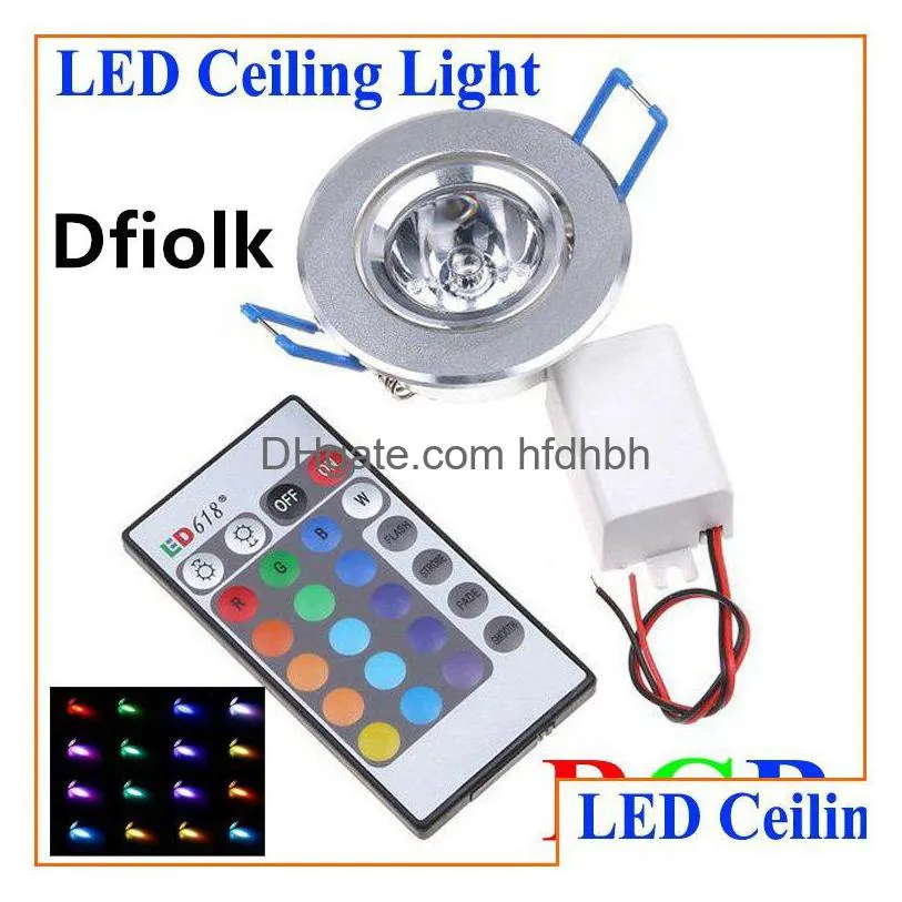 6pcs led light bulbs lamp 3w rgb 16 colors spot light ac85-265v add ir remote control rgb led ceiling downlight