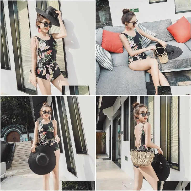 New Hot Spring One-Piece Swimsuit For Women To Cover Up Their Bellies And Slim Up Their Korean Hot Style Swimsuit