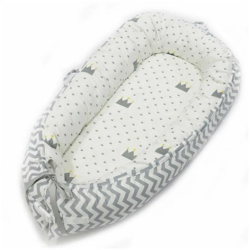 Portabel Baby Nest Bed Newborn Crib Bionic Bed Toddler Size Nest Travel Crib with Bumper Children Infant Kids Cotton Cradle