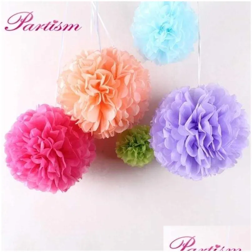 Decorative Flowers & Wreaths 20Pcs 6 15Cm Tissue Paper Pompoms Wedding Decorative Props Mix Color Balls Party Home Decoration T191029 Dhzs1