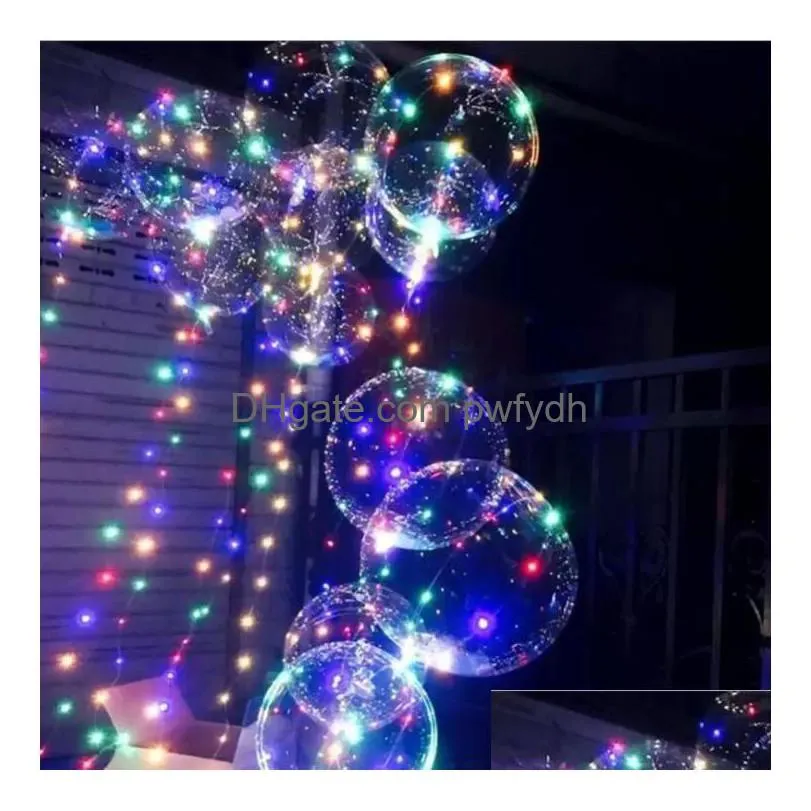 20 inch luminous balloons with light string luminou party decoration led bobo balloon for wedding festival gwb16573