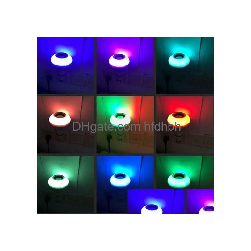  wireless bluetooth 6w led speaker bulb audio speaker led music playing lighting with 24 keys e27 remote control 20pcs