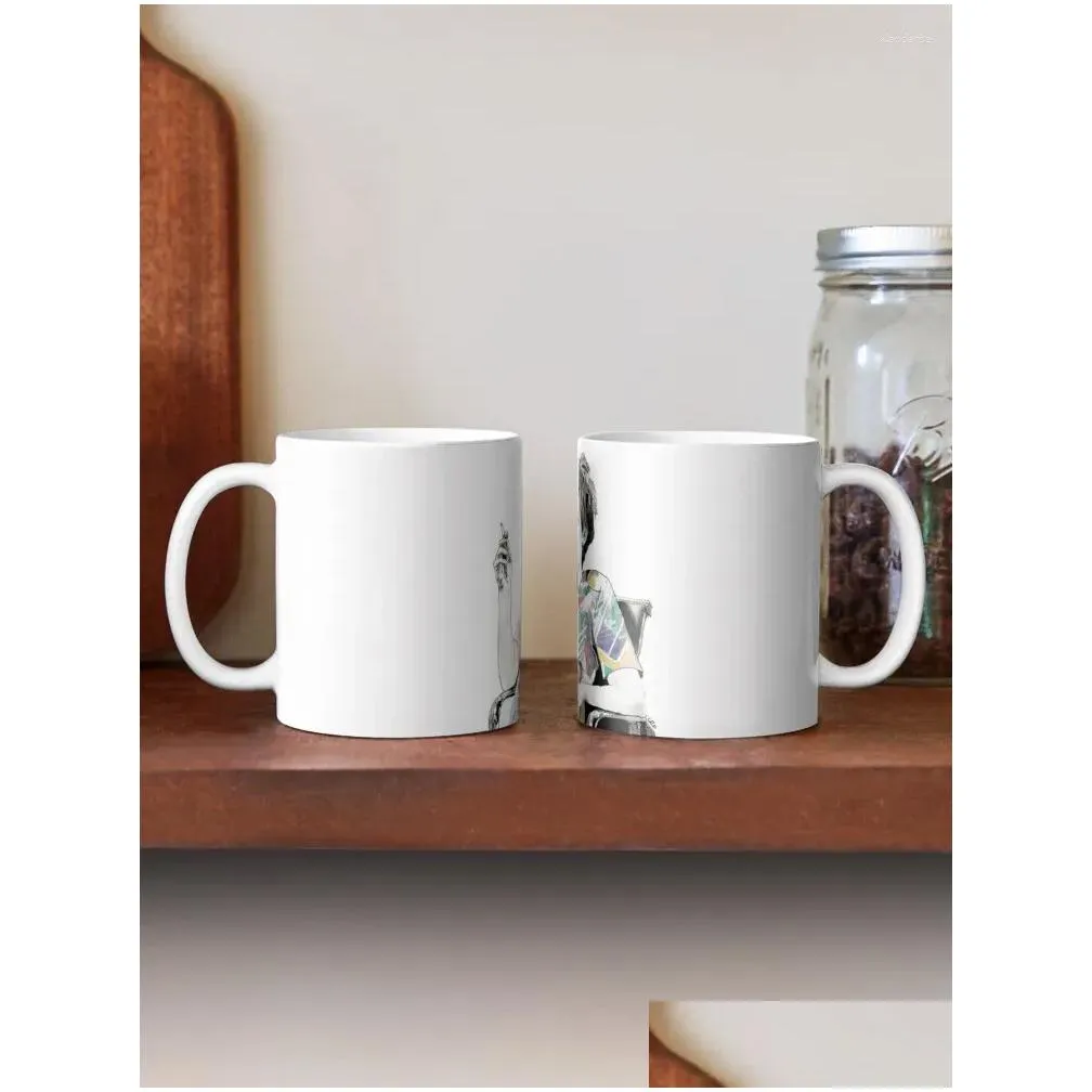 Mugs MS. RAFFERTY/ KATE MCKINNON - Graphite & Acrylic DrawingCoffee Mug Thermo Cup For Coffee Aesthetic Cups