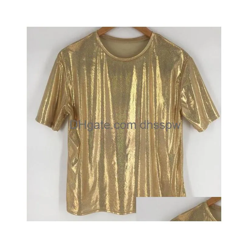 womens t-shirt loose t-shirt sparkles reflective short sleeve