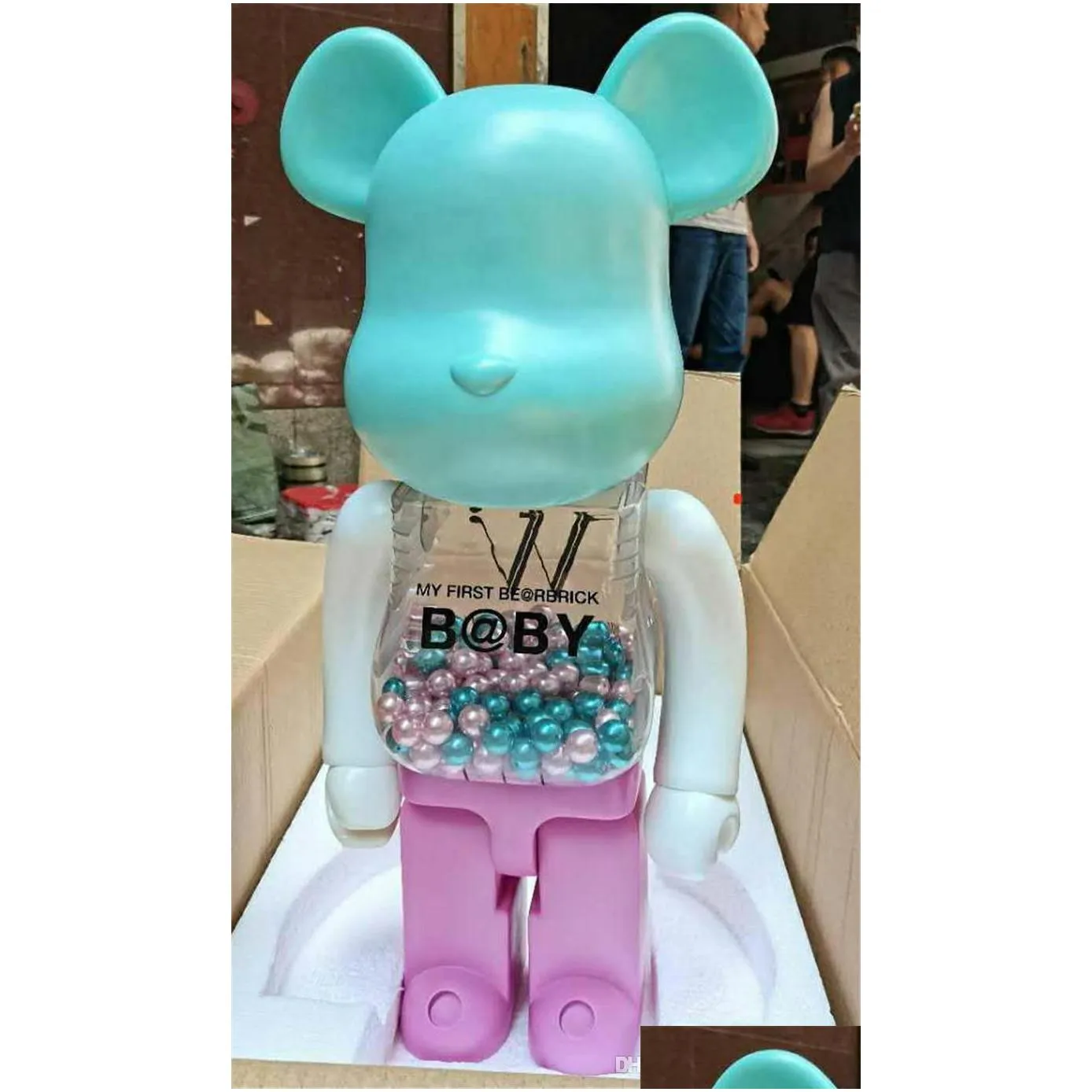 Best-selling Games 1000% 70CM Bearbrick Evade glue Pink White and Blue bear figures Toy For Collectors Bearbrick Art Work model decorations kids