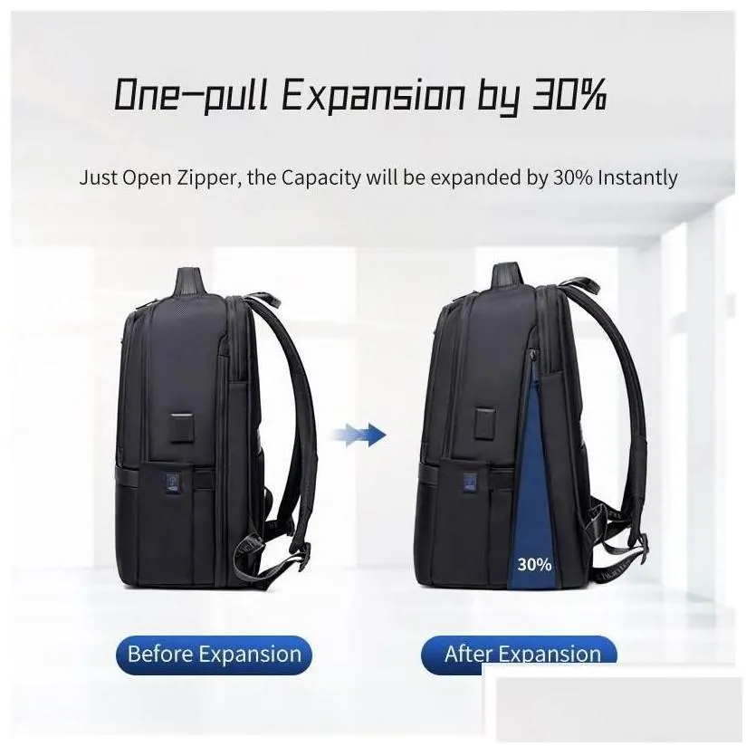 Laptop Cases Backpack For Travelling Mens Backpacks Business Expandable Bag With Usb Charging Port Mochila Drop Delivery Computers Net