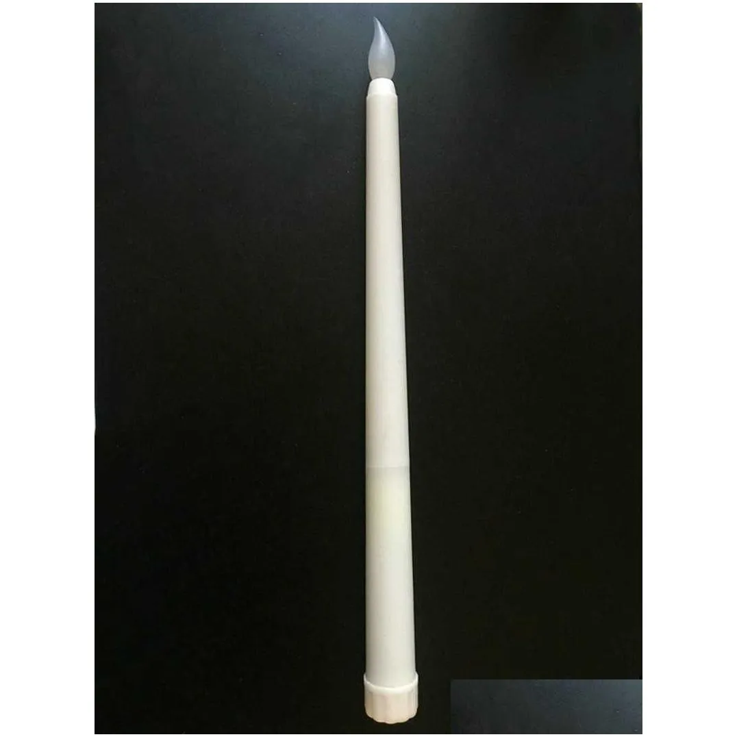 Candles 50Pcs Led Battery Operated Flickering Flameless Ivory Taper Candle Lamp Candlestick Xmas Wedding Table Home Church Drop Delive Dhoid