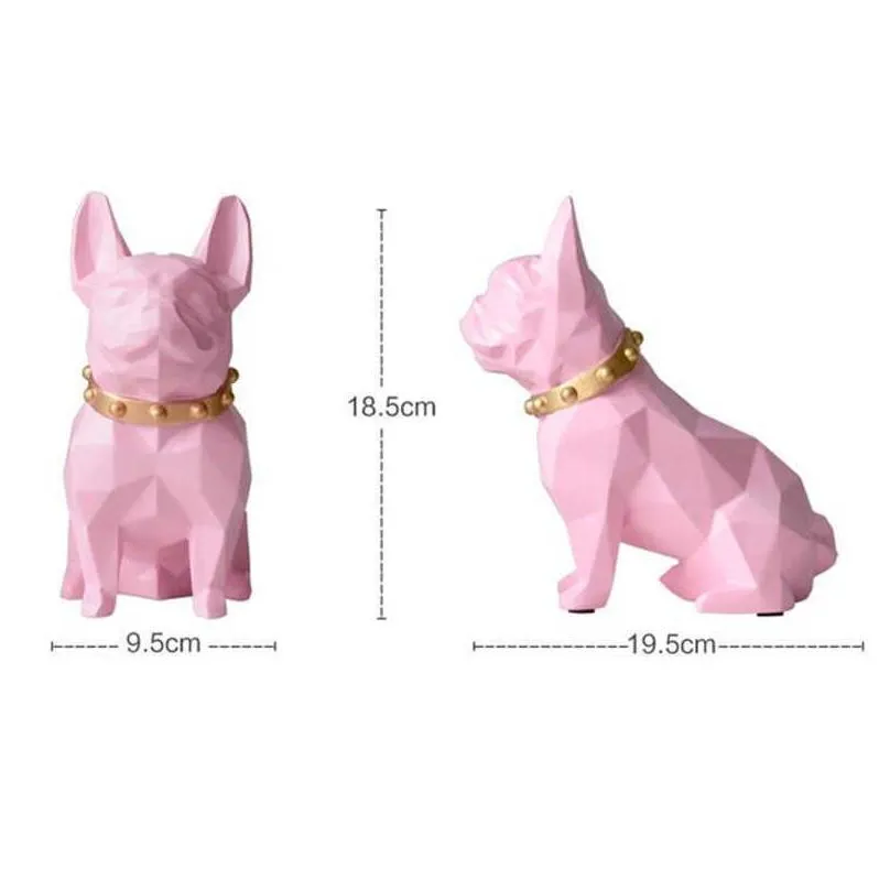 Novelty Items European Style Geometry French Bldog Resin Statue Money Box Creative Home Decor Coin Storage Child Gift Piggy Bank Wx3 T Dhnbq