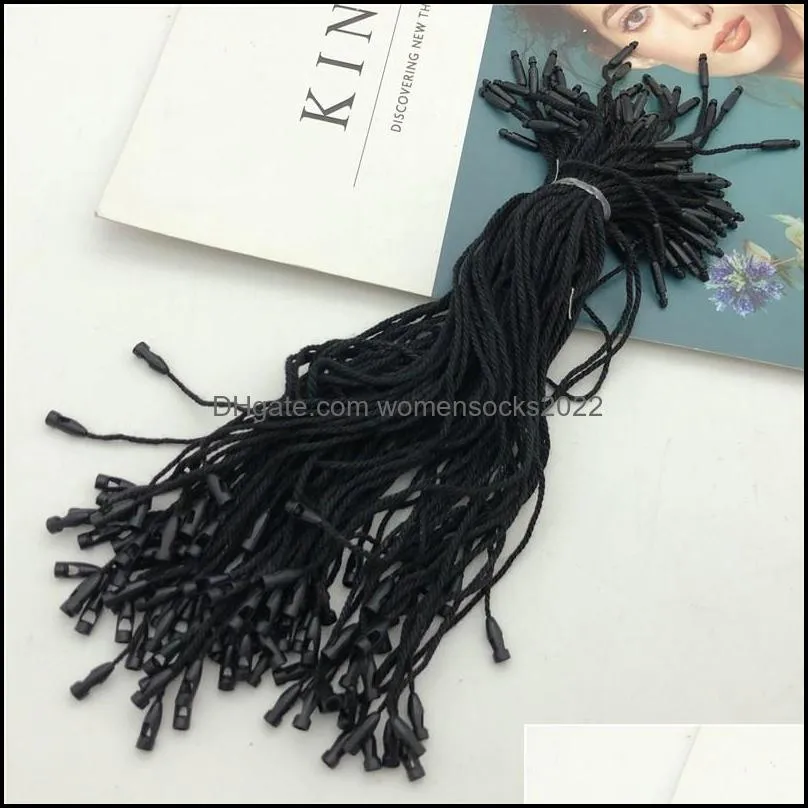 good quality cotton clothes garment hang tag string snap lock pin loop fastener ties for product tags