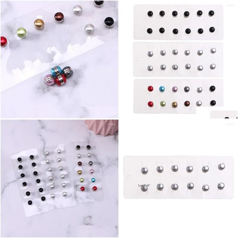 Brooches 12pcs Safe Hijab Brooch Strong Metal Plating Pearl Magnetic Clip Luxury Accessory No Hole Pins Magnet 264F