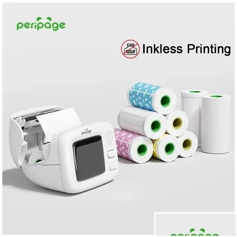 Printers Peripage A2 Mini Pocket Printer Inkless Wireless Printing For Kids Crafts Labels Stickers Receipts - Compatible With Ios Andr