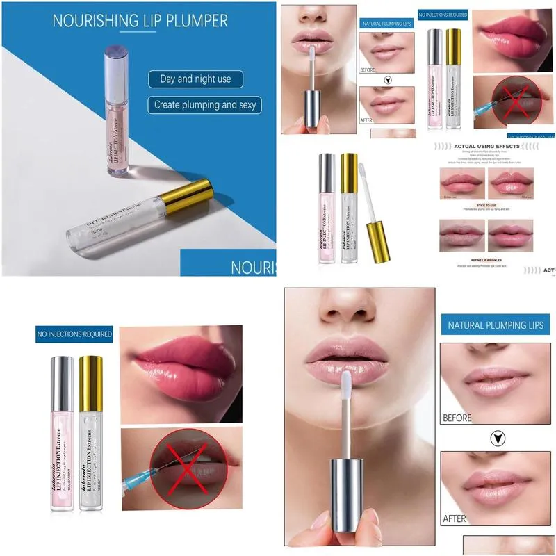 lip gloss 2pcs instant volumising lips plumper repairing reduce fine lines mask long lasting moisturizer care oil sexy plump serum