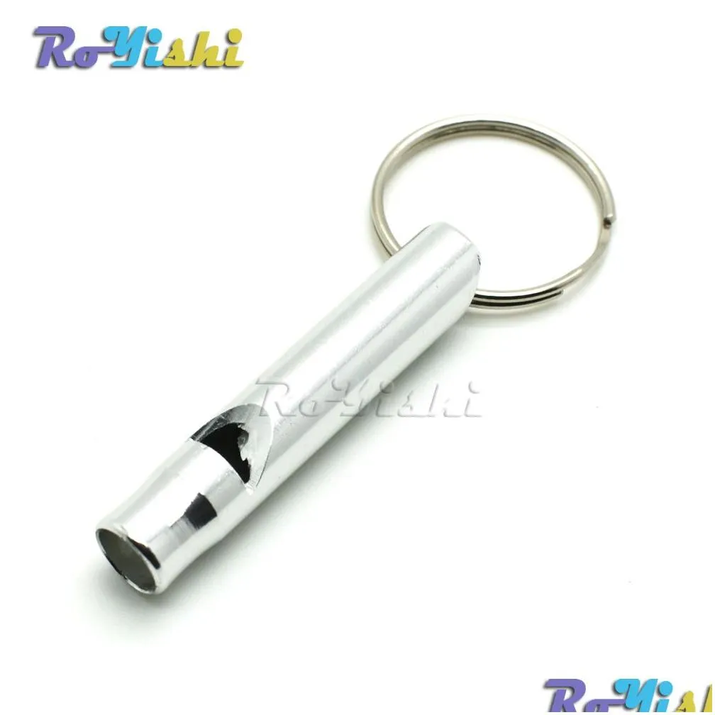 Aluminium Camping Survival Whistle Key Pendant Stylish Keychain Keyring3454721